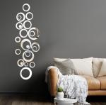 Rawpockets Ring And Dot Silver Mirror Self Adhesive Mirror Sticker