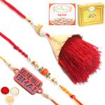 Jaiccha-Set of 3 Bong of Blessings Bhaiya Bhabhi Rakhi and Selfiewala Bhai Kids Rakhi with 200 gms of Kaju katli and 200 gms of Soan Papdi