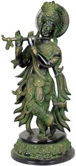 Idol Collections Multicolor Brass Krishna Idol l GOD IDOLS