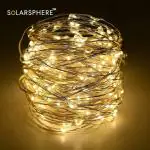 SOLARSPHERE Solar Fairy String Lights Outdoor Mesh Lights Waterproof with 8-Lighting Modes for Tree Garden Yard Diwali Wedding Party Decoration Warm White