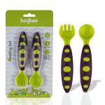 baybee Green Ultra Soft Baby Training Feeding Spoon Set for Baby Toddlers (6+ Months)