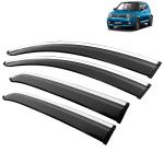 Kingsway Car Wind Deflectors Rain Guard Window Visor for Maruti Suzuki Ignis 2016, 2017, 2018, 2019, 2020, 2021, 2022, 2023, 2024, 2025 Model, Car Door Visor with SS Lining Online India, Car Sun Shades