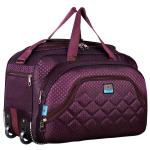 Skyline Purple Men and Women Travel Luggage Duffel Bag with Roller Wheels 55 L