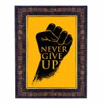 Hawai Motivational Quote Never Give Up Photo with Synthetic Wood Frame for Home, Office, Café and Restaurant Décor | Size- 36x26x2cm | SFDI00626_BLK