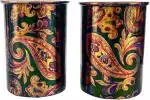 Rastogi Handicrafts Green Screen Printed Copper Glass 300 ml (Set of 2)