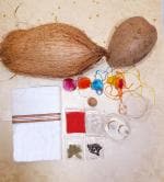 Bhakti2Shakti-Making Worship Special - Raksha Bandhan Set | Rakhi ka saman |Includes roli akshat handkerchiefs supari ghee diya dev rakhi laung elichi coconut