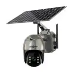 Active Pixel Solar Battery Powered 2MP 1080P SIM Card Supported Wireless Security Camera IP65 Waterproof with PTZ Technology, Two Way Audio Motion Detection and Remote APP (Grey)