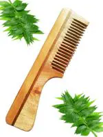 Evana Handcraft Pure neem wooden comb for hair growth| Model 2 | women/men/kids | anti dandruff | Thin and Wide Teeth | Non-static | Eco-Friendly