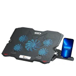 Techie ArcticFlow 5-Fan Laptop Cooling Pad with Semiconductor Chill Pad and Touch RGB Controls.