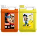BLISS & BLUSH Black Phenyl 5 LTR & Floor Cleaner Yellow 5 LTR (10 LTR) | Kills 99.9% Germs | Surface & Floor Cleaner Liquid