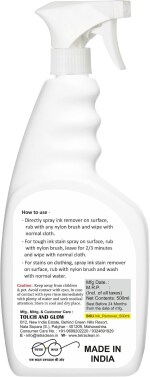 TetraClean Ready To Use Ink Remover from Carpet, Upholstry, Clothing, Wall, Plastic and more 500ml