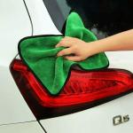 Auto Hub Heavy Microfiber Cloth for Car Cleaning and Detailing, Double Sided, Extra Thick Plush Microfiber Towel Lint-Free, 800 GSM (Size 40cm x 40cm)/Pack of 1, Color: Green