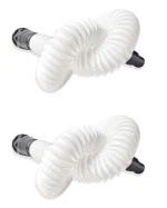 ENNIUS Flexible PVC Waste Pipe Drain Hose/Outlet Tube Connector for Basin Downcomer (White, WP-PVC-00) - Pack of 2