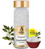 The Aroma Factory Pure Camphor Tablets, Original, Zero Residue Kapoor with Fragrance for Pooja, Aarti Kapur | Bottle Pack of 1 x 80gm