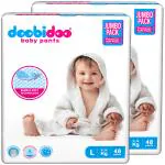 Doobidoo Baby Pants - Large Size Diapers (96 Count) - All Round Softness with Bubble soft topsheet and anti leak side cuffs (9-14 kgs)