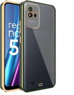 MAMANI Realme Narzo 50i Green Silicone Shock Absorbent Electroplated Edge Bumper Back Cover 7.5 x 1 x 16 cm