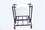 NEO STAR Metal Inverter Trolley/Stand For Double Batteries (Black & White)
