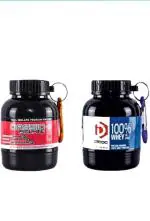 Ridhirakshi Believe in Yourself Portable Protein Supplement Powder Carrying Funnel with Key Chain (Red, Blue) pack of 2