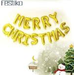 Festiko 2020 New Year Gold 16 Letters Merry Christmas Foil Balloons Party Decorative Balloons