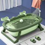 Little Olive Splash & Play Baby Bath Tub for Kids - Safe, Fun, and Perfect for 1-Year-Old (Green)