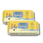 Eddie & Holly 99.9% Pure Water Baby Wipes with Lid | Extra Large and Extra Thick | Unscented | 100% Plant Based Fabric | Suitable for Premature & New Born Baby's Skin | Pack of 2 | Total 120 Sheets