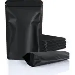 Pocheon - 1.5 kg - 25 Pcs Reusable Black Stand up Zip Lock Storage Pouch Without Front Window