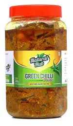 Natural Hub Hari Mirch Ka Achar, Green Chilli Pickle (1kg)