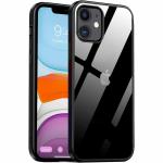 TEEKAOO Defendo Series Transparent PC + Silicone Back Cover Case Compatible with iPhone 12/12 Pro (Black)