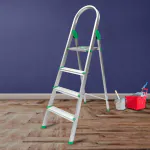 TNT The Next Trend Aero 4 Step Premium Foldable Aluminium Step-Ladder for Home with Secure-Hinge Technology | Wide Platform, Anti-Skid Shoes - Sea Green