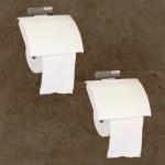 Stick Fast White Plastic Toilet Paper Holder - Pack of 2
