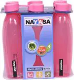 NAYASA BPA Free and Leak Proof Plastic Bottle - 1000 ml (pack of 6)