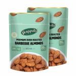Happilo Premium Oven Roasted Californian Barbeque Almonds 80g each (Pack of 2), Super Healthy Crunchy Nuts, Non Fried, High Protein Dry Fruit