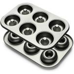 Zollyss 6 Cavity Carbon Steel Donut Baking Pan Non-Stick Mold Black