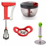 ODD M EVEN Quick Handy Chopper, Blender, Ladle and Cutter Kitchen Tool Set