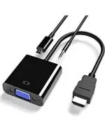 7 seven HDMI to Vga Adapter, HDMI-vga 1080p Converter With 3.5mm Audio Jack and USB Power Supply for HDMI Laptop, Pc, Ps4, Blue Ray Player, Raspberry Pi, Xbox to Vga Monitor, Projector