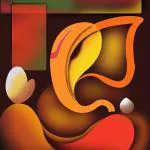 Art Factory Lord Ganesha Canvas 18 inch x 18 inch Painting (Without Frame)