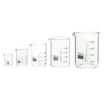 ABGIL Borosilicate Glass Beakers 10ml 50ml 100ml 250ml 500ml - Set of 5 Units