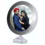 PRINTZILLA Plastic Magic Mirror Photo Frame With LED Lights| Gift| Birthday| Anniversary (White)