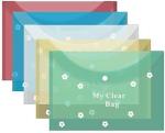 DALANI Multicolor Plastic Envelope Folder, Transparent Poly- A3 Documents File (Pack Of 5)