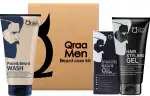 Qraa Beard care kit -Mooch & Beard Oil-For Hair growth,Face and Beard Wash and Hair Styling Gel for men (Set of 3)