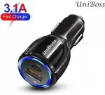UniBoss 3.1 Amp Qualcomm Certified Turbo Car Charger  (Black)