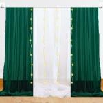 1iAM White Green Decoration Net, Light, Hooks, Ribbon Combo Pack of 8-2pcs White, 2pcs Green, 1pc Light, 2pcs Hooks & 1pc Ribbon for Birthday, Anniversary, Wedding, Haldi, Mehndi Party Decoration