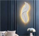 AVINYA Creative Wall Sconce Lighting Fixture Resin Wall Lamp Modern Feather-Shaped Wall Light,White LED Indoor Living Room Wall Mounted Lamps for Bedroom Hallway Home Decoration-02