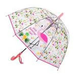 CHAATEWALA Multicolor Animal Printed Transparent Dome Shape Flamingo Umbrella (48.3 x 61 x 12.7 cm)