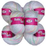 Simi Enterprise Multi, Cream Acrylic Wool Baby Soft 4 Ply Wool Ball Hand Knitting Wool, Art Craft Soft Fingering Crochet Hook Yarn, Needle Knitting Yarn Thread Dye Sa (Pack Of 8)