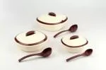Signoraware Double Wall Plastic Casserole Set of 3, 2.5Ll+1.8L+1L White/Brown