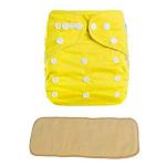Ineffable Yellow Baby Premium Nappies with Insert Pads Washable Reusable (0 - 2 Y+ )