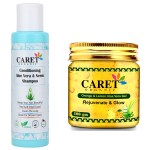 Caret Organic Aloevera & Neem Sj\hampoo (100ml) AND Vitamin C, Aloevera Gel (100g)- Pack of 2