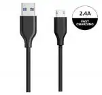 NIRSHA Fast Charger Compatible with Samsung Galaxy M02, A02, M01s, M01, A01 Core, Mobile/Wall/Travel/Adapter/Charger with Micro USB Fast Data Sync Charging Cable (2.4 Amp, Black)