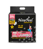New Feel Cottony Sanitary Pads for Girls and Women, Soft and Comfortable XXXL(Maxi Regular) Jumbo, 40 Sanitary Pads with Free 10 Panty Liners (Pack Of 1, 40pcs Pads + 10pcs Panty Liners)